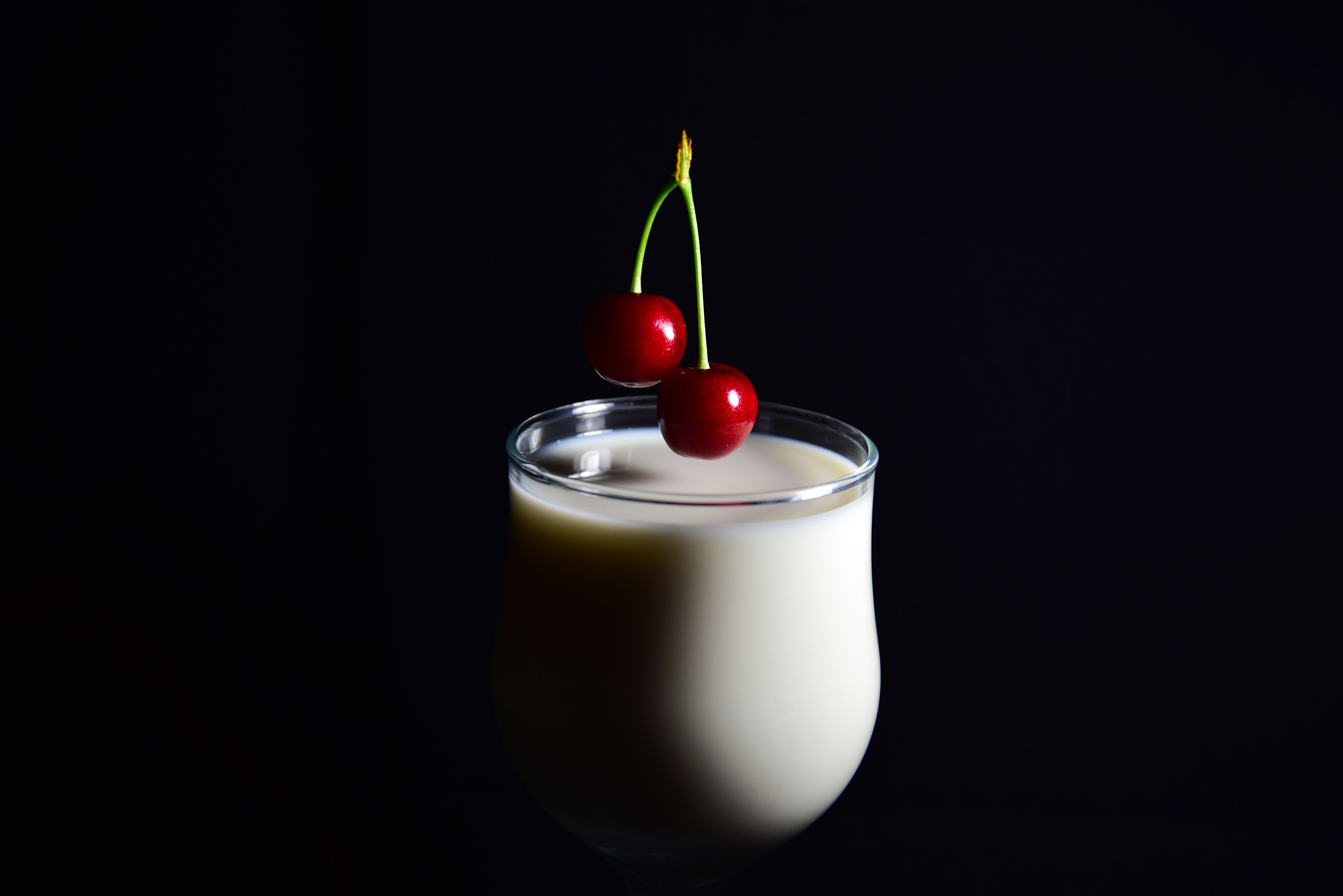 Ripe red cherries for cocktails